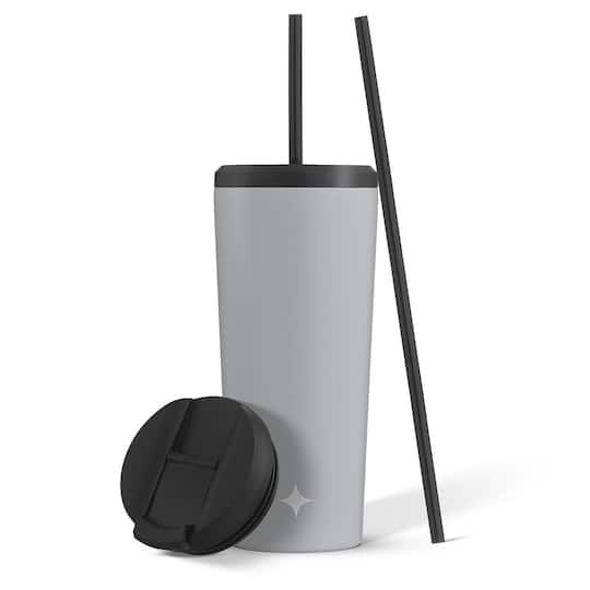 JoyJolt® 20oz. Vacuum Insulated Tumbler with Flip Lid & Straw